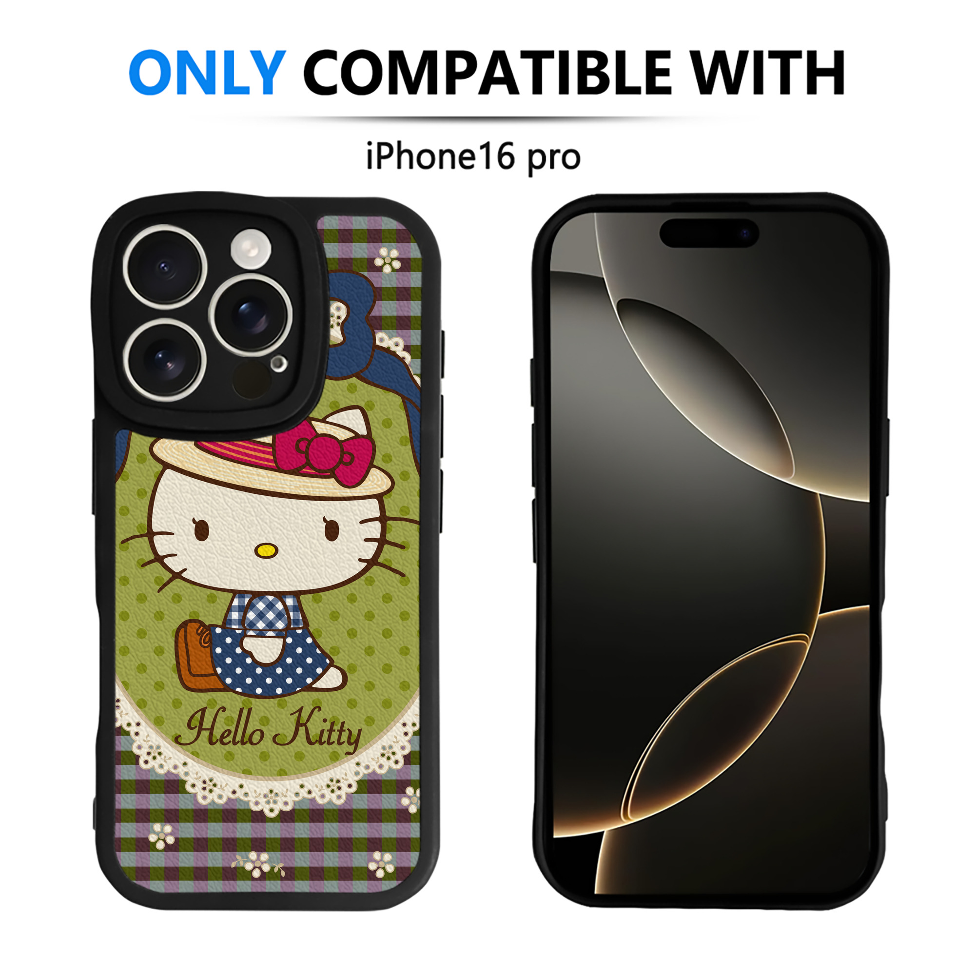 （画像用） Hello Kitty ハローキティ 【iPhone 16シリーズ対応】シリコンスマホケース（レザー調） 材質：シリコン